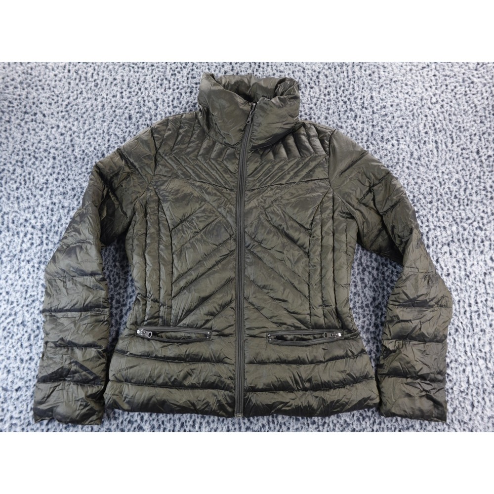 BERNARDO Olive Metallic Puffer Jacket SZ S Packable